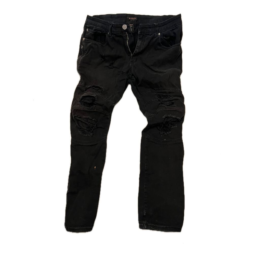 M Society Distressed Black Slim Fit Jeans Mens 36x32